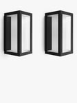 Philips Hue Impress Slim Outdoor Wall Light, Pack of Two, Anthracite