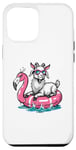 iPhone 14 Plus Funny Goat On Flamingo Floatie Summer Vibe Pool Party Case