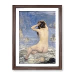 The Sirens By John Macallan Swan Classic Painting Framed Wall Art Print, Ready to Hang Picture for Living Room Bedroom Home Office Décor, Walnut A4 (34 x 25 cm)