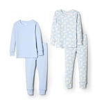 Amazon Essentials x Sofia Grainge Pyjama en Coton, Coupe ajustée Mixte Bébé, Lot de 2, Bleu Clair/Ours Polaire, 12 Mois