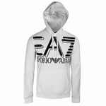 Ea7 Emporio Armani Hoody Mens White Large Logo Hooded Sweatshirt