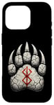 Coque pour iPhone 16 Pro Berserker Ours Pattes d'ours Rune de Berserk Symbole Viking