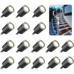 Spots led Encastrable Extérieur IP67-16PCS Spots à Encastrer pour Terrasse Bois Plafond,étanche 0,6 w 32 mm à l'extérieur pour patio cuisine jardin