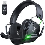 WESEARY 3D Wireless Gaming Headset for PC, PS4, PS5, Mac, Switch, Mobile | Bluetooth 5.4 & 2.4GHz Gaming Headphones with Crystal-Clear ENC Mic, 40mm Drivers, Ultra-Low Latency, Soft Earmuffs