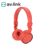 AV:Link 100.552UK Wireless Bluetooth Headphones - Red- High Quality, Music