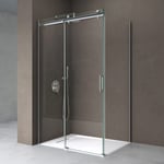 Cabine de douche pare douche design 75x155x195cm Ravenna17, verre de securite de 8 mm transparent avec revetement NANO