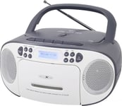 Reflexion CD Radio Boombox (DAB+ DAB, VHF), Radio, Blanc, Gris