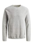 Jack & Jones Men's Jjehill Knit Crew Neck Noos Sweater, Light Grey Mix, S