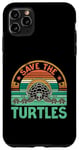 Coque pour iPhone 11 Pro Max Save The Turtles, animal marin et amoureux des tortues de mer