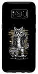 Coque pour Galaxy S8 Casque de skateboard motif chat rétro vintage urbain streetwear