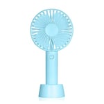 DAM. Mini ventilateur portable avec batterie et support de bureau. Couleur : bleu clair