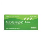 Cetirizin Sandoz tabletter 10 mg - 30 tabletter Helse & livsstil Allergi Smerte og plager