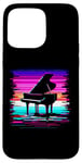 Coque pour iPhone 15 Pro Max Piano Glitch - Amateur d'instruments de piano vintage