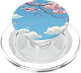 Cerisier en fleurs Sky décoratif Sakura Tree Anime Art PopSockets PopGrip pour MagSafe