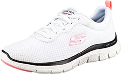 Skechers Femme Flex Appeal 4.0 Brilliant View Basket, Wbpk White Black Pink, 39.5 EU