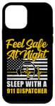 iPhone 12 mini 911 Dispatcher Thin Gold Yellow Line American Flag Feel Safe Case