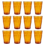 12x Duralex 360ml Picardie Highball Glasses Amber Juice Cocktail Drinking Set