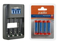 Rechargeable Batteries AA 4pcs + Charger