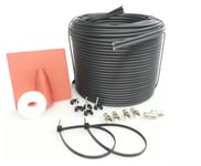 50m Black Twin Shotgun Satellite Coax Cable TV extension kit For Sky plus HD Q