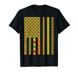 African Kente Cloth American Flag T-Shirt T-Shirt