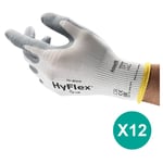 12 paires / Gants De Protection Mécanique, Gants de Protection Polyvalents, Bricolage, Industrie, Manutention, 2XL Ansell HyFlex 11-800