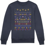 Sonic The Hedgehog Five Gold Rings Sweatshirt - Navy - XL