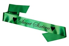 My Pretty Little Gifts Sweet Sixteen Sash - Green