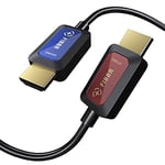 Câble HDMI Fibre Optique 20M, 48Gbps Câble HDMI 2.1 Haut Débit 8K@60Hz 4K@120Hz Dolby/Dynamic HDR/HDCP 2.3/eARC 8K Cordon HDMI Fibre Unidirectionnel Compatible avec Blu-ray/TV Box/HDTV/Projecteur