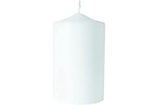 Rayher Bougie pilier, blanc, 1 pce., 20cm, ø7cm, 100% paraffine, label qual. Sup. RAL bougie, à personnaliser, décoration, communion, confirmation, mariage-3140500