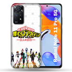 Coque pour Xiaomi Redmi Note 11 Pro / 11 Pro 5G Manga My Hero Academia Blanc