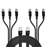 Lot De 2 Câbles De Charge Multiple 3 En 1 De Type C, Fiche Usb A Vers 3 Fiches De Type C, En Nylon Tressé, Avec 3 Câbles De 1,2 M, Transfert De Données, Pour I/Phone 15/15 Pro/15plus, S24 S2[L2090]