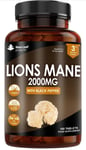 Lions Mane Mushroom Extract Supplement 2000mg - 180 Tablets - UK Made