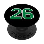 #26 Numéro universitaire vert sport PopSockets PopGrip Interchangeable