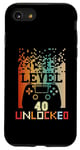 iPhone SE (2020) / 7 / 8 Funny 40th Gamer Birthday Man Level 40 Unlocked Cool Men Case