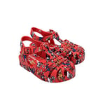 melissa Mini Possession Print + Mickey and Friends BB Sandale Plate, Rouge, 24 EU