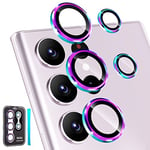 imluckies for Samsung Galaxy S23 Ultra Camera Lens Protector, Anti-Scratch, Aluminum Alloy Tempered Glass, [3+2] HD Back Screen Camera Protective Film Ring Cover, for S23 Ultra 5G 2023 (Colorful)