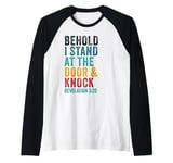 Revelation 3:20 I Stand at the Door and Knock – Jesus Quote Raglan Baseball Tee