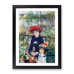 Two Sisters By Pierre Auguste Renoir Classic Painting Framed Wall Art Print, Ready to Hang Picture for Living Room Bedroom Home Office Décor, Black A2 (64 x 46 cm)