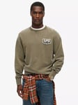 Superdry Mechanic Loose Fit Crew Sweatshirt, Olive Night