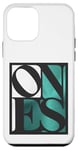 Coque pour iPhone 12 mini Bleu sarcelle Aqua One Of Them Ones Bleu sarcelle Aqua Blanc Graphique