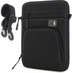 SIMTOP Sacoche pour Tablette 11 Pouces, Nouvel iPad Air 2022 (3ème, 4ème et 5ème génération), Sac bandoulière Multi-Poches étanche en Polyester, étui de Transport pour Tablette en bandoulière, Noir