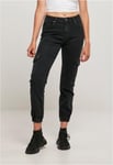 Urban Classics Ladies Organic Stretch Denim Cargo Pants (black washed,33)