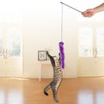 Cat Funny Toy Teaser Kitten Chaser Toy Stick sauva Feather Crackle Design