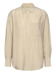 Relaxed Sheer Tencel Shirt Cream Calvin Klein