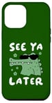 Coque pour iPhone 12 Pro Max Joli alligator dans des lunettes de soleil, adieu au crocodile, voir plus tard