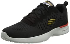 Skechers Men's Skech-AIR Dynamight Tuned UP Walking Shoe, Black Engineered Mesh/Pu/Gray Trim, 9 UK