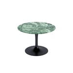 Knoll - Saarinen Round Table - Soffbord, Svart underrede, skiva i matt grön Alpi marmor, H: 36, Ø 51 - Soffbord - Eero Saarinen - Grön,Svart - Glas/Metall