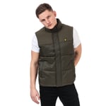 Lyle & Scott Mens And Wadded Gilet in Green Nylon - Size X-Small