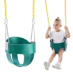 VEVOR TL18B-12 High Back Full Bucket Seat with Coated Chains and Carabiners, Support 150 lbs Baby, Fully Assembled Swing for Toddlers Age 3+, Indoor and Outdoor