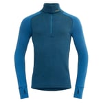 Devold Expedition Merino Silk Zip Neck Ulltrøye Herre Flood/Blue, S